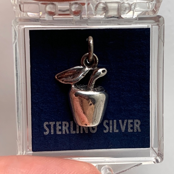 .925 Sterling Silver Apple Charm - Picture 6 of 6